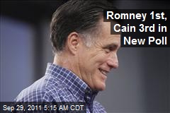 Romney 1st, Cain 3rd in New Poll