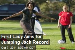 First Lady Aims for Jumping Jack Record