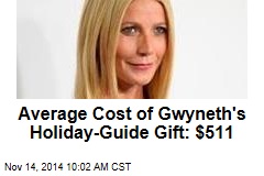 Average Cost of Gwyneth's Holiday-Guide Gift: $511