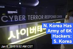 N. Korea Has Army of 6K Hackers: S. Korea